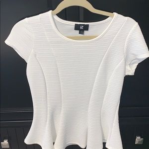 White peplum dress shirt